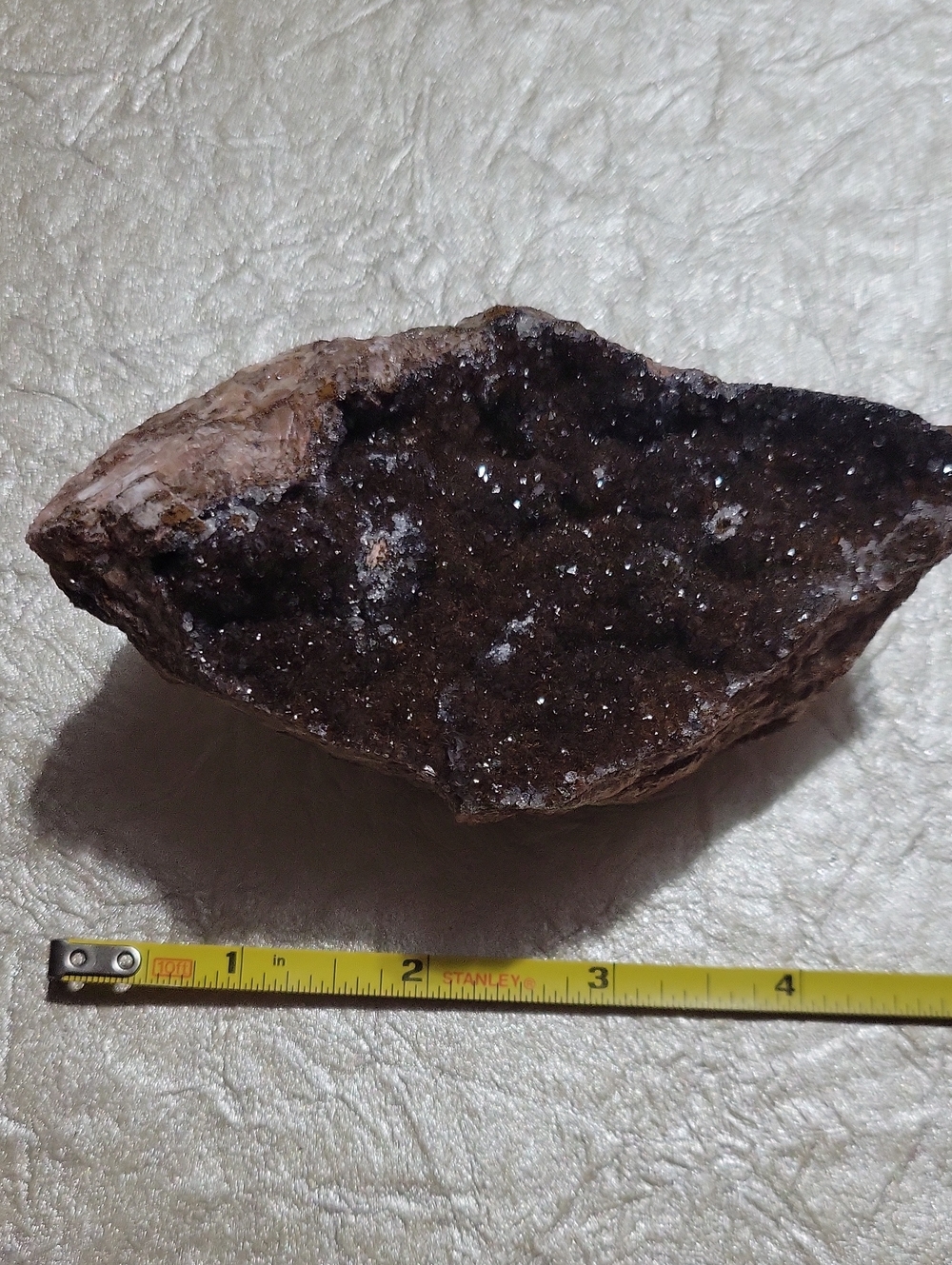 Dark Brown Sugar Druzy Chalcedony Geode Crystal - Picture 4 of 5